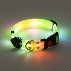 LED Luminous Collar Rechargeable Pet Collar Nylon Tow Rope