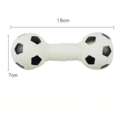 Dog Toys Football Dumbbell Shaped Dog Squeeze Squeaky Pet Chew Toy