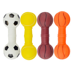 Dog Toys Football Dumbbell Shaped Dog Squeeze Squeaky Pet Chew Toy